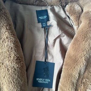 Simply Vera Vera Wang Women's Brown Faux Fur Coat